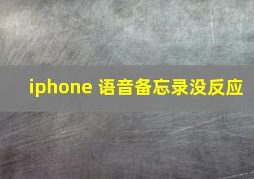 iphone 语音备忘录没反应